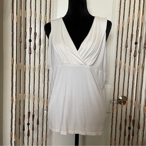 Ann Taylor Ivory Sleeveless Cross Bodice Top 2XL